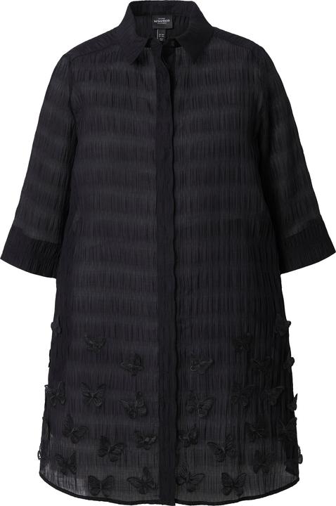 Produktbild Ulla Popken Longbluse, Schmetterlings-Applikation, Hemdkragen, Langarm (42, 44)