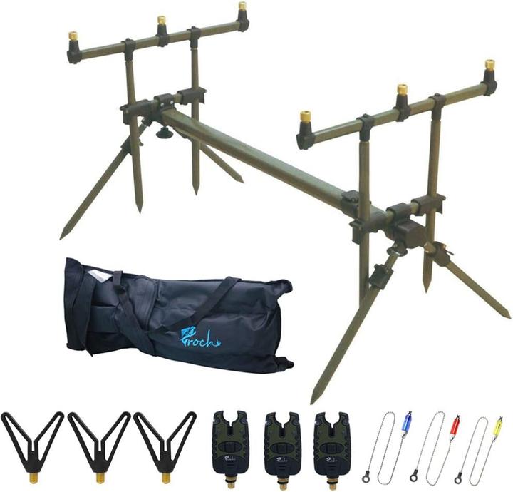 Immagine prodotto Croch Rod Pod Rutenhalter für 3 Ruten inkl. Bissanzeiger