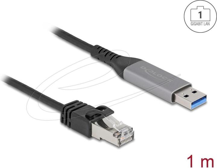 Produktbild Delock USB LAN Kabel USB Typ-A zu RJ45 Gigabit Ethernet 1 m (CAT6, 1 m)