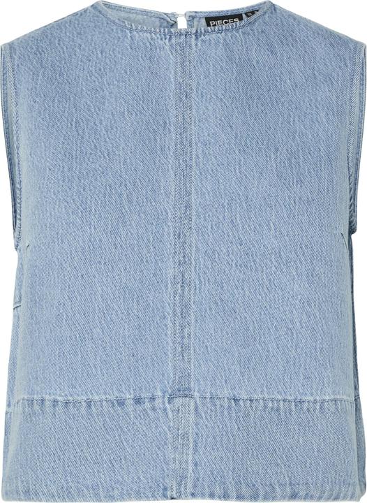 Pieces PCFLORA ÄRMELLOSES DENIM Oberteil (L)
