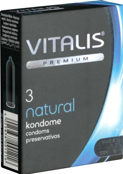 Vitalis Preservativi PREMIUM "Natural" 3 per un sesso sicuro in ogni posizione (3 pz.)
