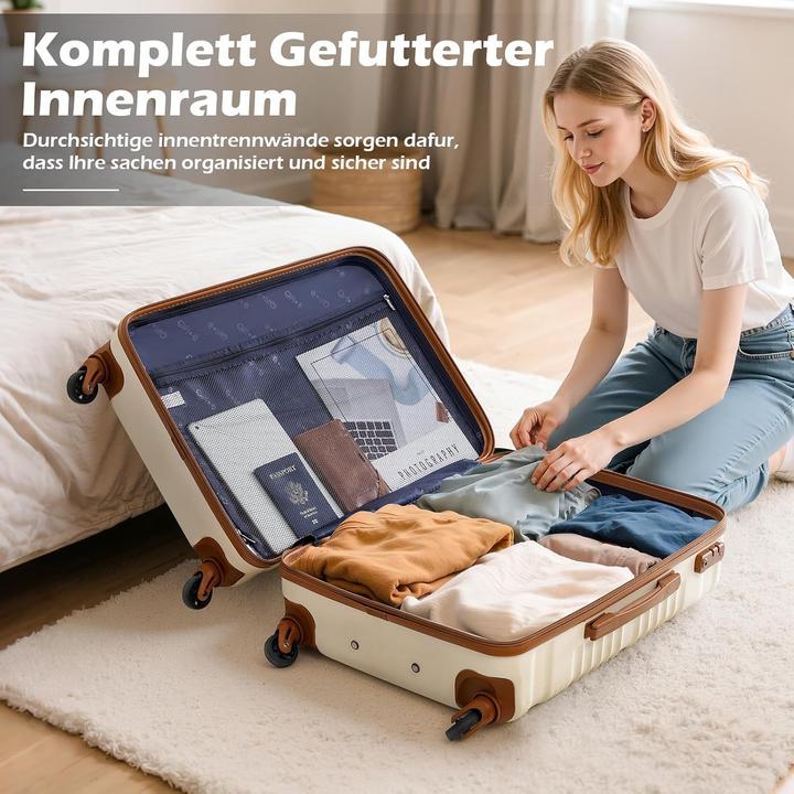 Produktbild Coolife 3-tlg Hartschalenkoffer-Set mit TSA-Schloss und Reisetaschen (60 l)