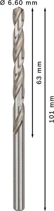 Immagine prodotto Bosch Professional Zubehör Trapano PRO Metal HSS-G, 6,6 x 63 x 101 mm (6,6 mm)