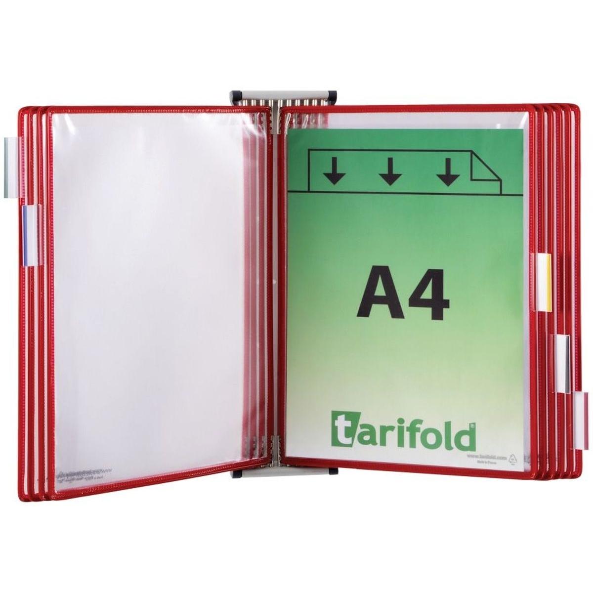 Tarifold, Informationsschild, Wand-Sichttafelsystem 414103 DIN A4 rot mit 10 St. Sichttafeln