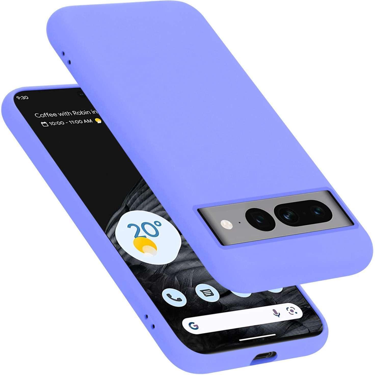 Cadorabo Hülle für Google PIXEL 7 PRO TPU im Liquid Case Design (Google Pixel 7 Pro), Smartphone Hülle, Violett