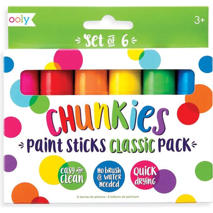 Kolorowe Baloniki, Malstifte, Farbige Luftballons Bemalen mit Buntstiften Chunkies Paint Sticks 6 Stk (Orange, Grün, Bla...