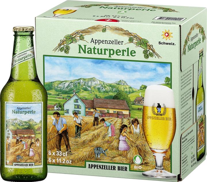 Actual product image Appenzeller Bier Natural pearl organic light 6 x 0.33 l (6 x 33 cl)