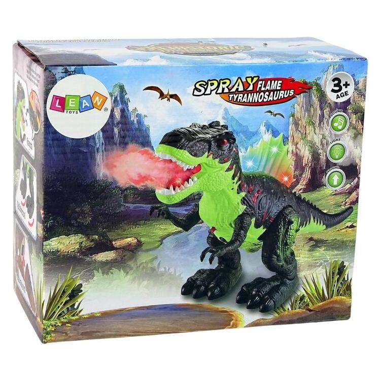 Lean Toys Dinosaurus Ademt Vuur, Stoom, Licht, Batterij, Bruin