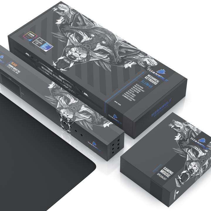 Produktbild Titanwolf Tastatur-, Maus- & Mauspad-Set, Mechanisches Keyboard, Mouse & XL Mousepad Gaming Bundle (DE, Kabelgebunden)