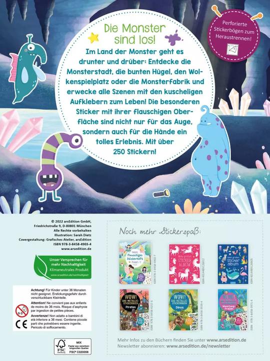 Immagine prodotto Il mio libro di adesivi di peluche Mostro