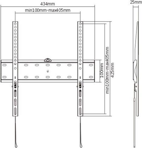 Produktbild Gembird WM-55F-02 TV mount (55") Black (Wand, 40 kg, 32" - 55")
