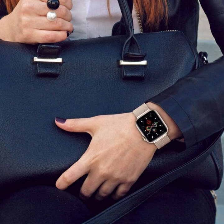 Image du produit Tech-Protect BRACELET MILANAIS APPLE WATCH 1/2/3/4/5 (38/40MM) OR (Acier inoxydable, Montre Apple)
