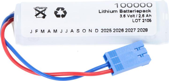Produktbild Saft LS14500 3,6 Volt 2600mAh mit Kabel und Stecker, 3-poliger Stecker, 2fach belegt (2600 mAh)