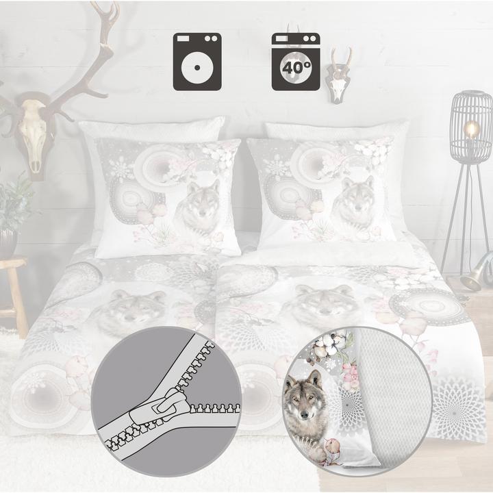 Produktbild HIP Flanell Bettwäsche Isaci grey (Bettwäsche Set, 135 x 200 cm, 80 x 80 cm)