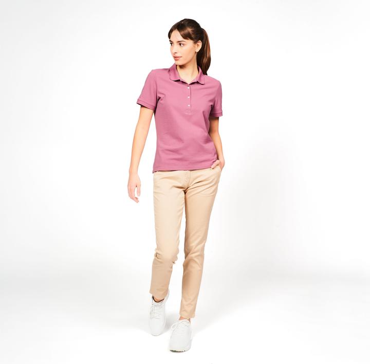 Actual product image Inesis Damen Golf Poloshirt kurzarm Baumwolle - MW500 dunkelrosa (M)