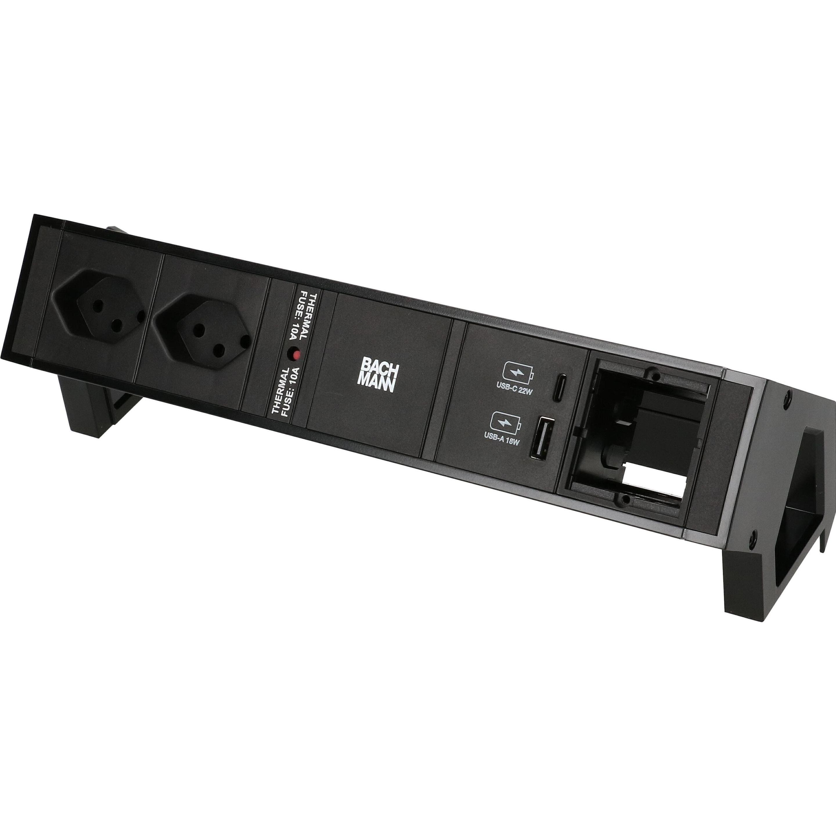 Bachmann, Steckdosenleiste, Desk 2 (2 x, Typ 13, USB-A, USB-C, 0.20 m)