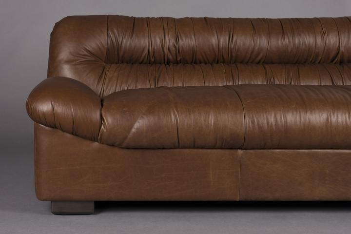 Actual product image Dutchbone Sofa Douglas Wax Leather Chocolate