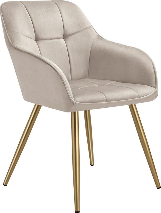 Actual product image tectake chair Marilyn, velvet look, quilted