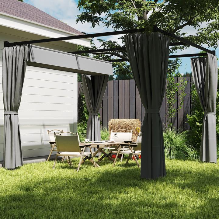 Immagine prodotto Outsunny Pergola Metall, Polyester Hellgrau (300 cm, 300 cm)