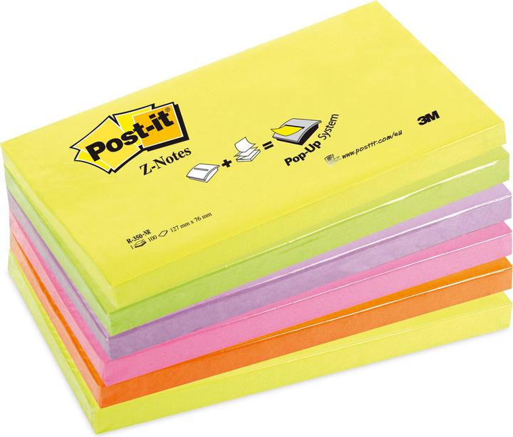 Immagine prodotto Post-it Note appiccicose Z-Notes Rainbow neon (127 x 76 mm)