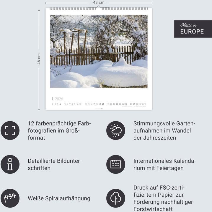 Actual product image Bauerngärten Kalender 2026 (48 x 46 cm)
