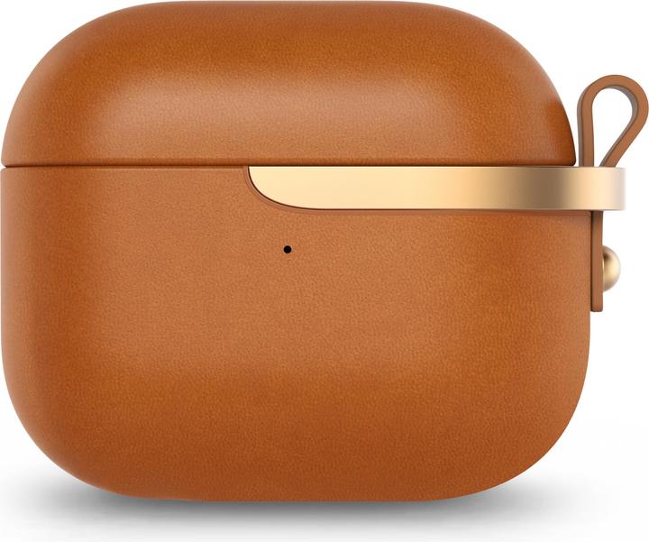 Produktbild Moshi Pebbo Luxe Schutzhülle für Airpods 3 - Leder - Karamellbraun (Kopfhörer Hülle)