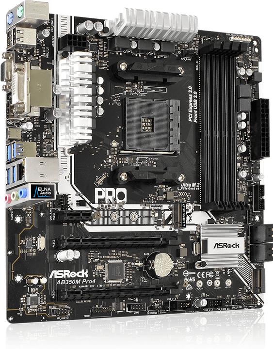 Actual product image AsRock AB350M Pro4 (AM4, AMD B350, mATX)