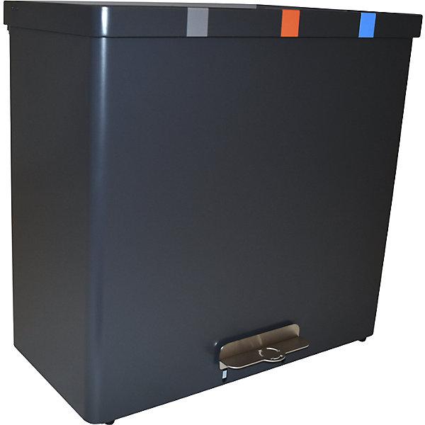 Immagine prodotto ReinigungsBerater Sistema di separazione dei rifiuti RecycloKick 3 Separatore di rifiuti 3 x 34 L in grafite con tre (102 l)