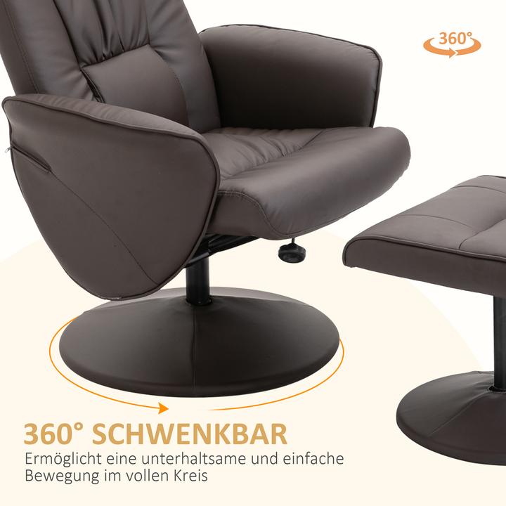 Produktbild Homcom Relaxsessel Metall, Kunstleder Braun