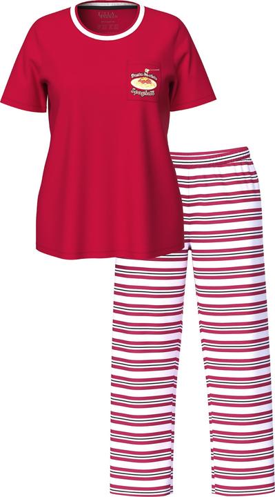 Image du produit Ulla Popken Pyjama 2 pièces, pantalon rayé avec poches, haut col rond et manches courtes (46, 48)