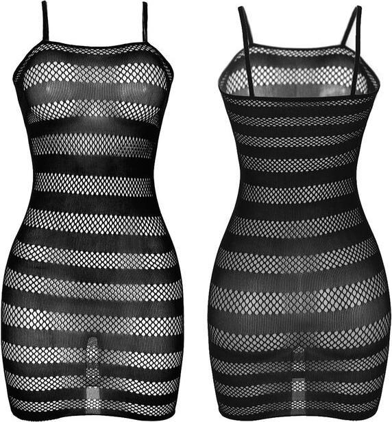 Produktbild Subblime 951733 Netz-Bodystocking Mit Schwarzen Streifen Eine Grã–Sse (One Size)