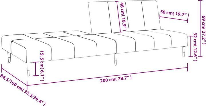 Produktbild vidaXL Schlafsofa (2-Sitzer)