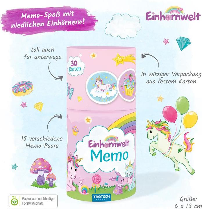 Actual product image Memo game Unicorn World (German)