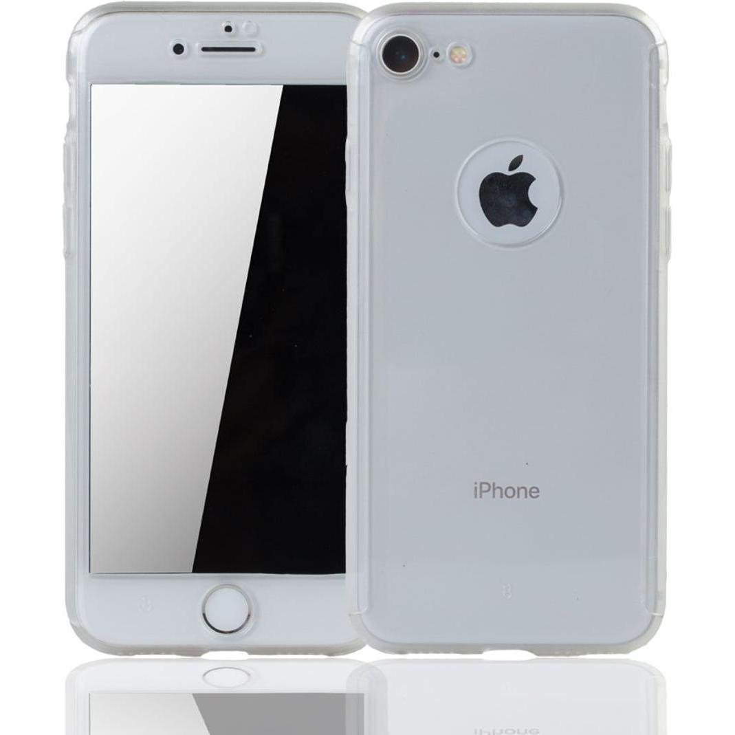 König Design Hülle Handy Schutz für Apple iPhone 8 Full Case Cover Displayschutz Transparent (Apple iPhone 8), Smartphon...