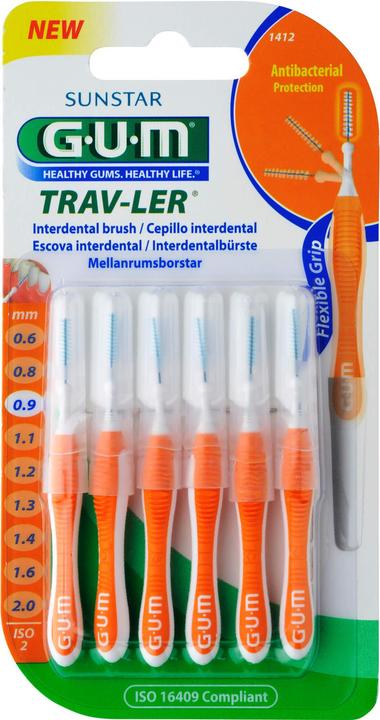 GUM SUNSTAR Trav-Ler ISO-Norm 2 0.9mm cylindric orange (6 x)