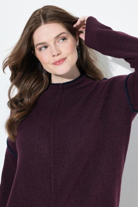 Immagine prodotto Ulla Popken Maglione a righe dal taglio oversize con maniche lunghe e collo alto (50, 52)
