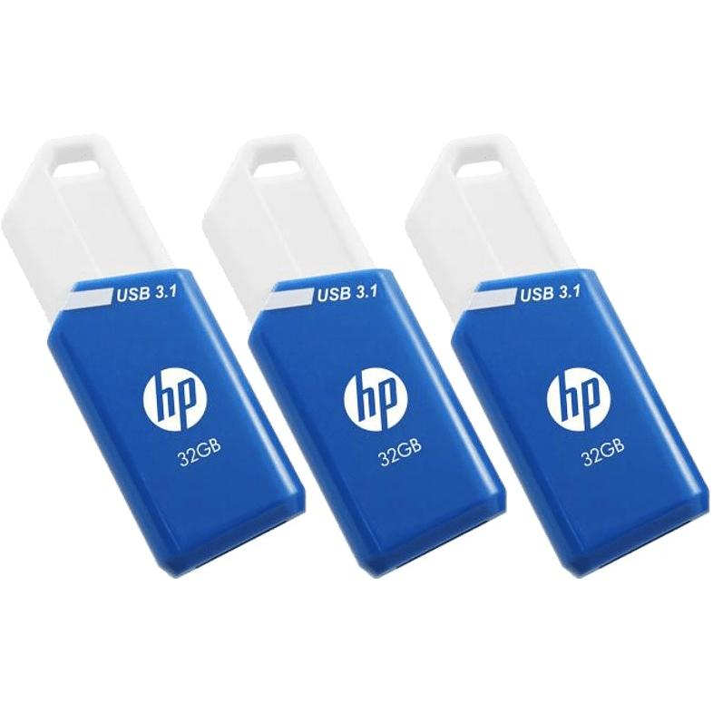 HP x755w 32GB USB 3.1 Stick 3er Pack (P) (32 GB, USB-A, USB 3.2), USB Stick, Blau, Weiss