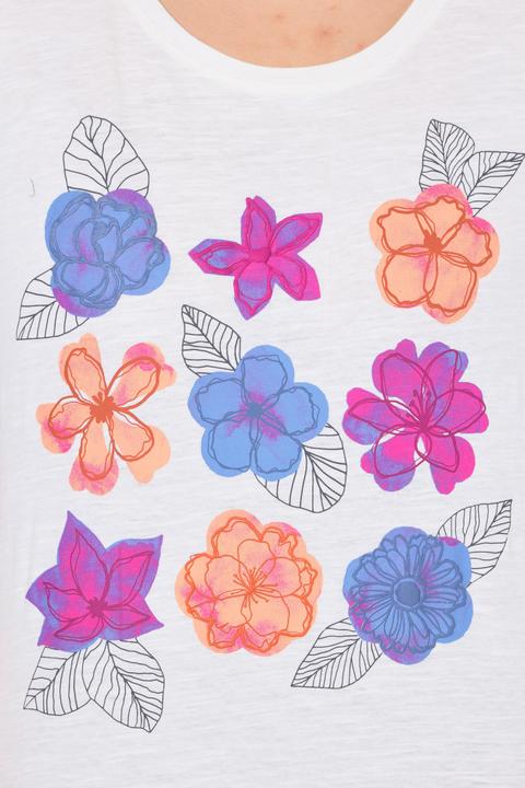 Produktbild Ulla Popken T-Shirt, Blüten, A-Linie, Rundhals, Halbarm (42, 44)