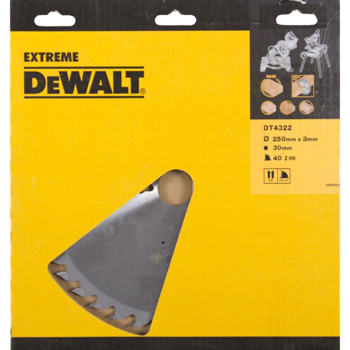 Actual product image DeWalt EXTREME ® Stationary Circular Saw Blade DT4322llerinsert and cross cuts