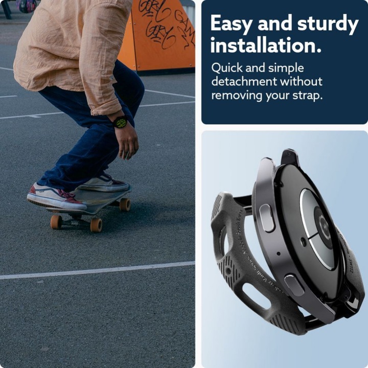 Actual product image Caseology Vault Case for Samsung Galaxy Watch 7 (44mm) - Matte Black