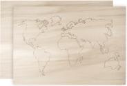 Produktbild Rayher Holz-Weltkarte, 2 Platten, FSC 100% (1 Stk.)