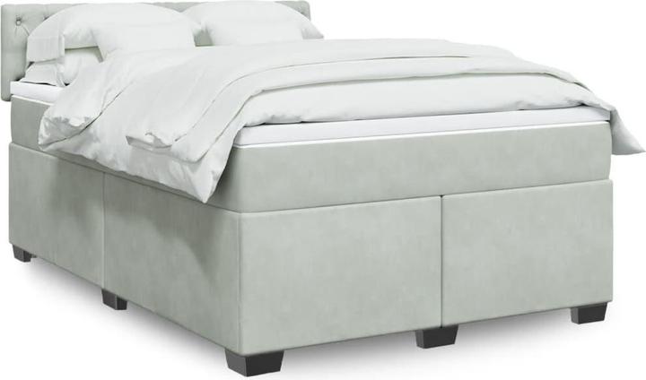 Produktbild vidaXL Bo x springbett mit Matratze 140 x 200 cm Samt (140 x 200 cm)