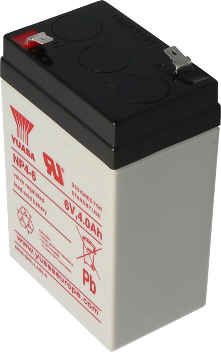 Actual product image Yuasa Battery NP4-6, Faston 4,8mm (6 V, 4 Ah)
