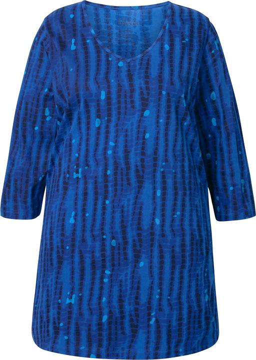 Produktbild Ulla Popken Longshirt, Batikmuster, A-Linie, V-Ausschnitt, 3/4-Arm (56)