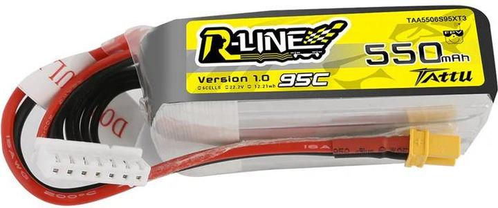 Actual product image Dronefactory Tattu R-Line 550mAh 6S 22.2V 95C Lipo Battery with XT30 (22.20 V, 550 mAh)