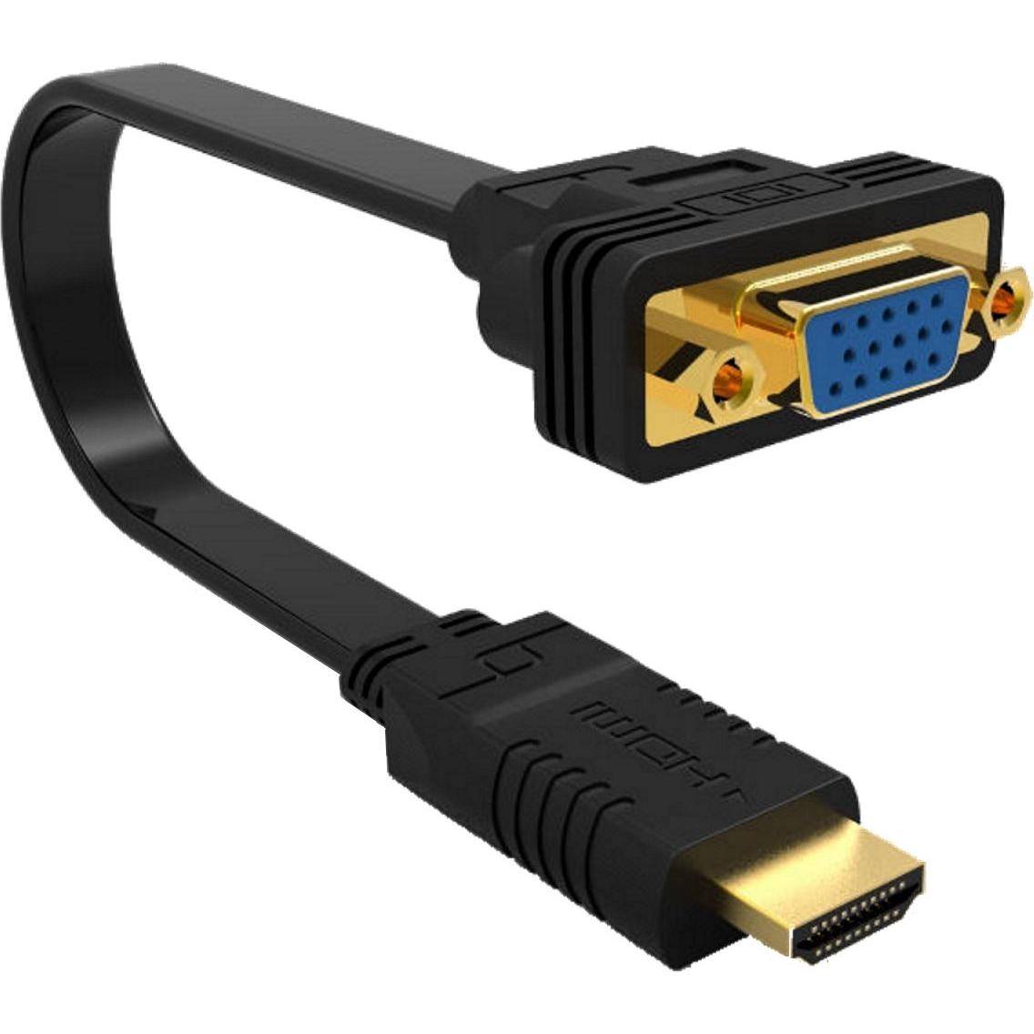 Ewent Cavo Convertidor HDMI Macho - VGA Hembra 0,20 Metros (VGA, 15 cm), Adattatore dati + video, Nero