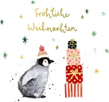 Produktbild Louise Mulgrew Weihnachtskarte Pinguin mit Geschenken - von