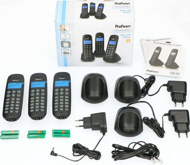 Image du produit Profoon Téléphone DECT avec 3 combinés, noir