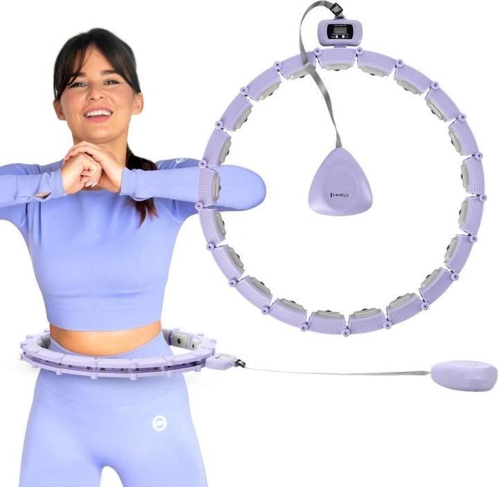 Produktbild HMS Hhm14 Hula Hoop Violett Magnetisch Mit Gewicht + Zähler (43 cm, 400 g)