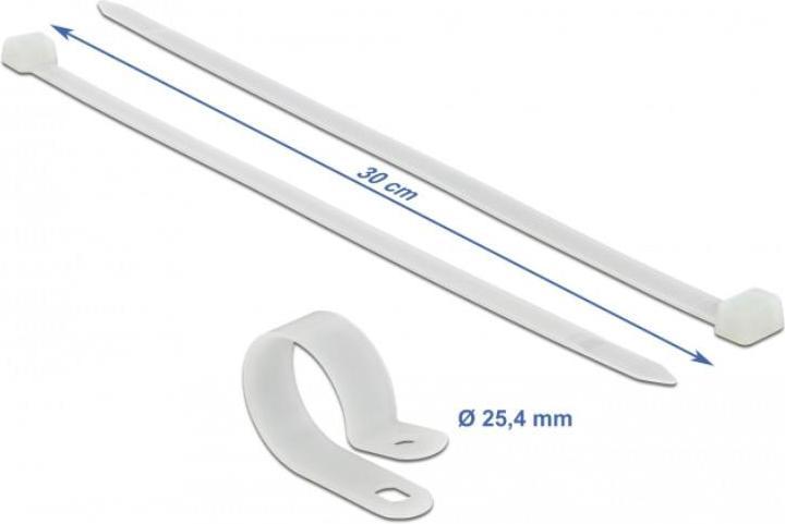 Actual product image Delock Cable tie kit - 30 cm - white (300 mm, 10 pcs.)